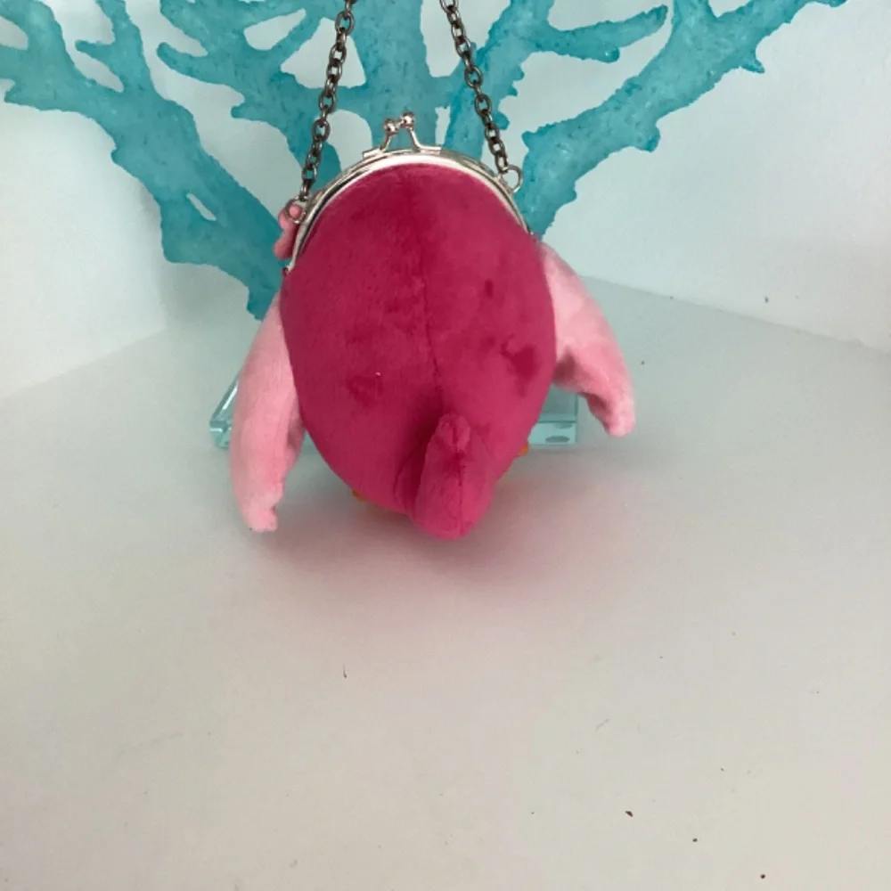Vint. Gymboree Bird Flower Plush Handbag Animal Change Purse 6”Pink Chain strap